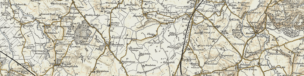 Old map of Sleap in 1902