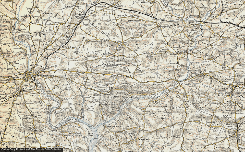 Old Map of Historic Map covering Wiston Wood in 1901-1912