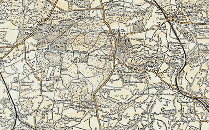 Old map of Sleeches Cross in 1897-1898
