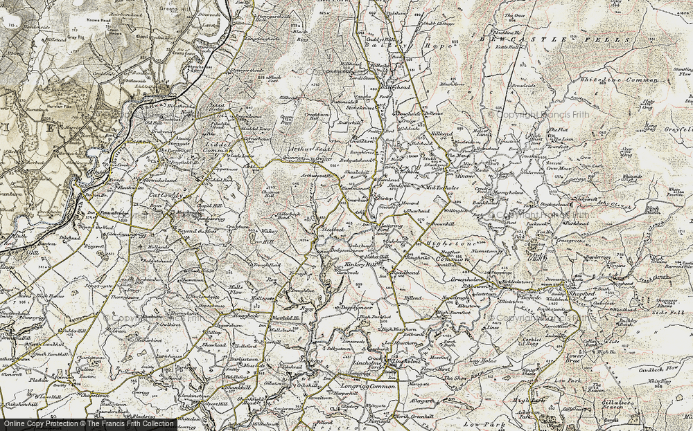 Old Map of Historic Map covering Black Lyne in 1901-1904