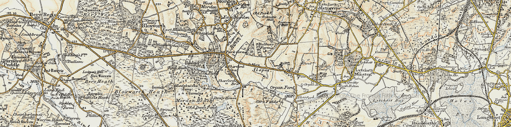 Old map of Bulbury in 1899-1909