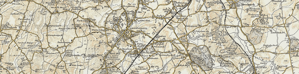 Old map of Slideslow in 1901-1902