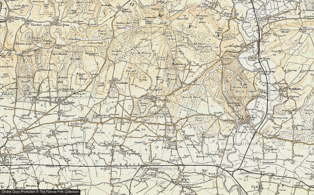 Old Map of Slindon, 1897-1899 in 1897-1899