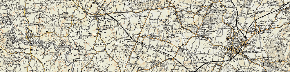 Old map of Slinfold in 1898