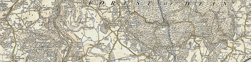 Old map of Sling in 1899-1900
