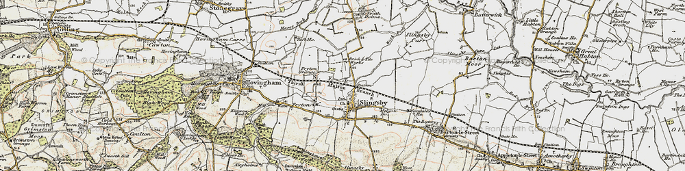 Old map of Slingsby in 1903-1904