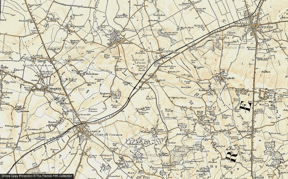 Old Map of Historic Map covering Deadman's Hill (Tumuli) in 1898-1901