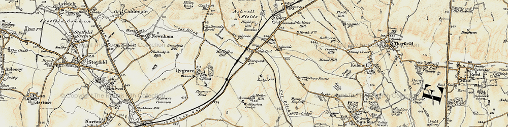 Old map of Slip End in 1898-1901