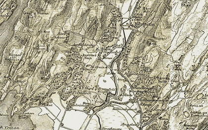 Old map of Slockavullin in 1906-1907