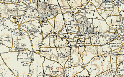 Old map of Sloley in 1901-1902