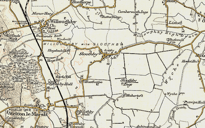 Old map of Sloothby in 1902-1903