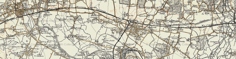Old map of Slough in 1897-1909