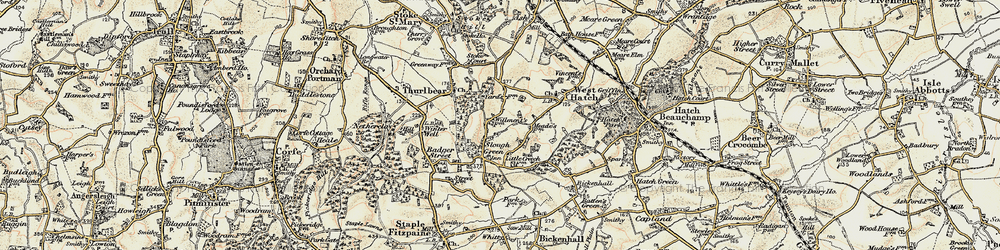 Old map of Slough Green in 1898-1900