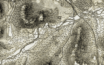 Old map of Allt an Aonaich in 1908-1912