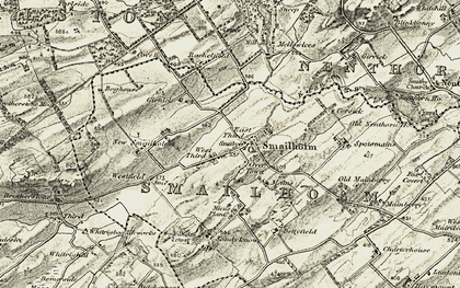 Old map of Smailholm in 1901-1904