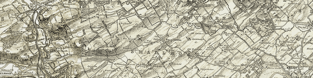 Old map of Smailholm in 1901-1904