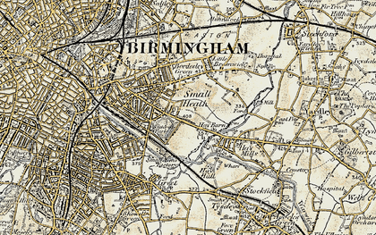 Old map of Small Heath in 1901-1902