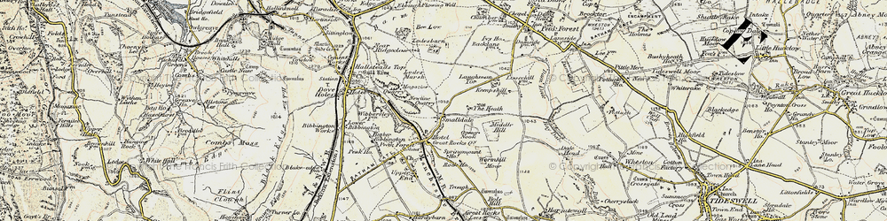 Old map of Batham Gate (Roman Road) in 1902-1903