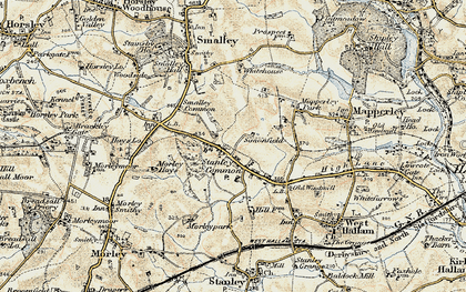 Old map of Smalley Common in 1902-1903