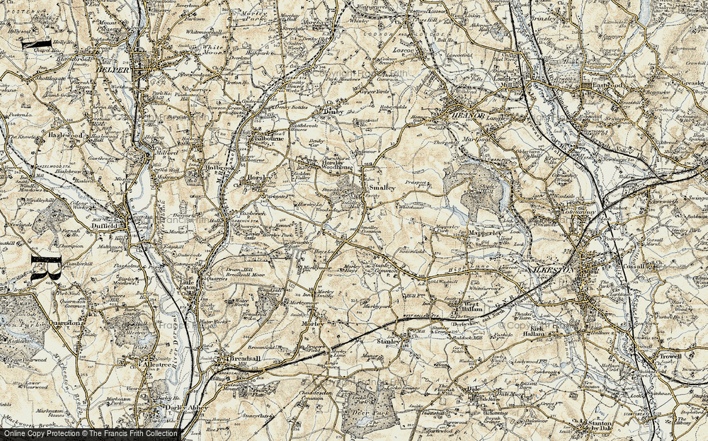 Old Map of Smalley Green, 1902-1903 in 1902-1903