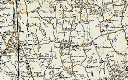 Old map of Bridgeham Grange in 1898-1902