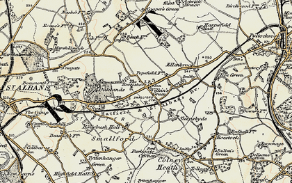 Old map of Smallford in 1898
