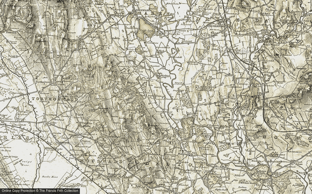 Old Map of Historic Map covering Birkshaw Forest in 1901-1904