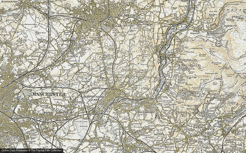 Old Map of Historic Map covering Hurst in 1903