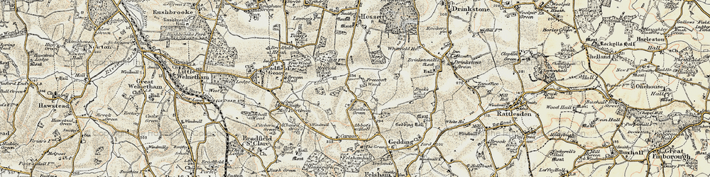 Old map of Smallwood Green in 1899-1901