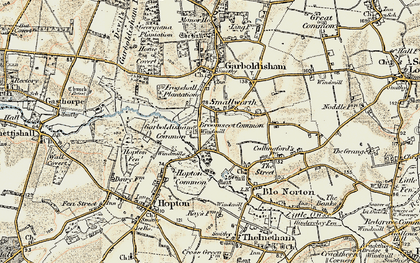 Old map of Broomscot Common in 1901
