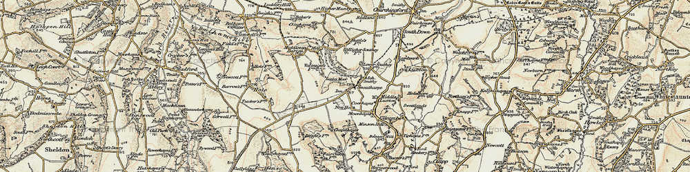 Old map of Smeatharpe in 1898-1900