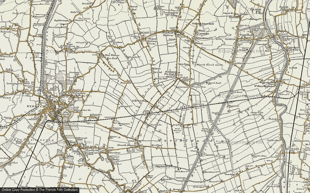 Old Map of Historic Map covering Rands Drain in 1901-1902