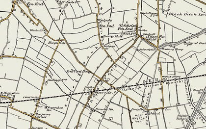 Old map of Rands Drain in 1901-1902