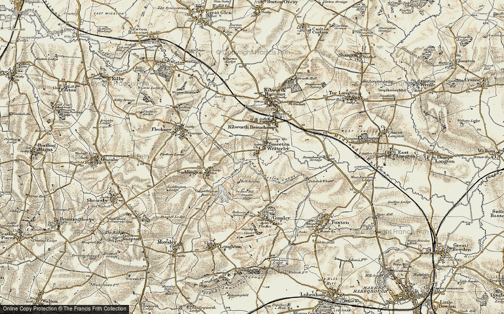 Old Map of Historic Map covering Bull Spinney in 1901-1902