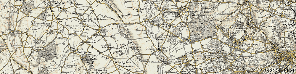 Old map of Smestow in 1902