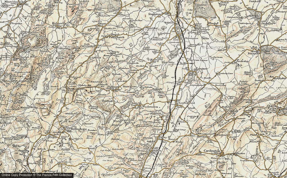 Old Map of Smethcott, 1902-1903 in 1902-1903