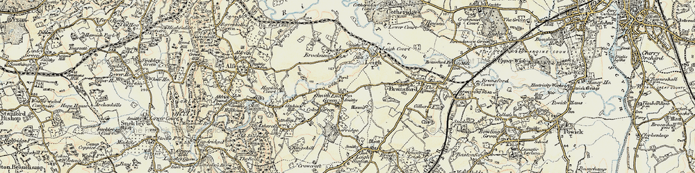 Old map of Leigh Brook in 1899-1901