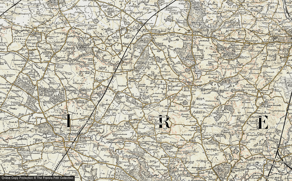 Old Map of Historic Map covering Woodhouse Cottage in 1902-1903
