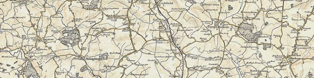 Old map of Lavenham Lodge in 1899-1901