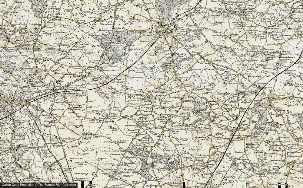 Old Map of Historic Map covering Fingerpost Fm in 1902-1903