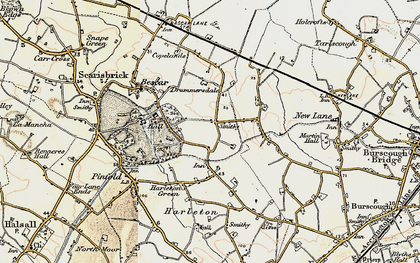 Old map of Smithy Lane Ends in 1902-1903