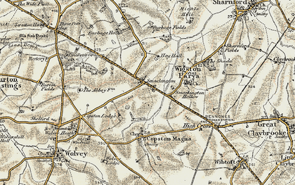 Old map of Smockington in 1901-1902