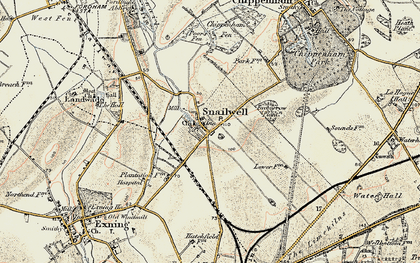 Old map of Snailwell in 1901