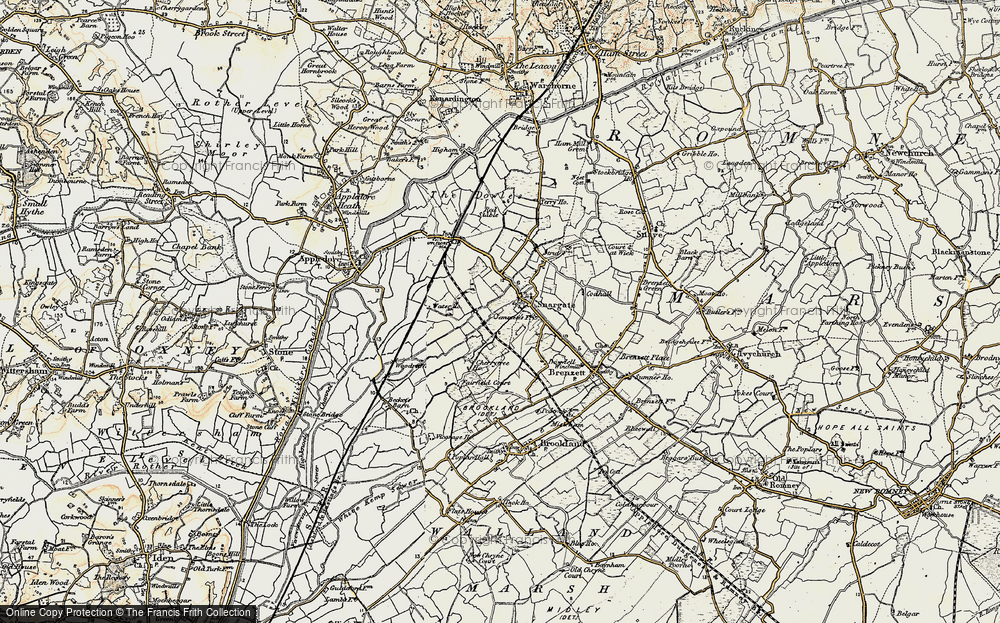 Old Map of Snargate, 1898 in 1898