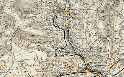 Old map of Snatchwood in 1899-1900