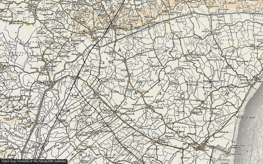 Old Map of Snave, 1898 in 1898