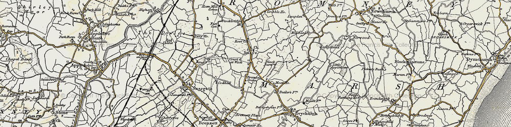 Old map of Snave in 1898