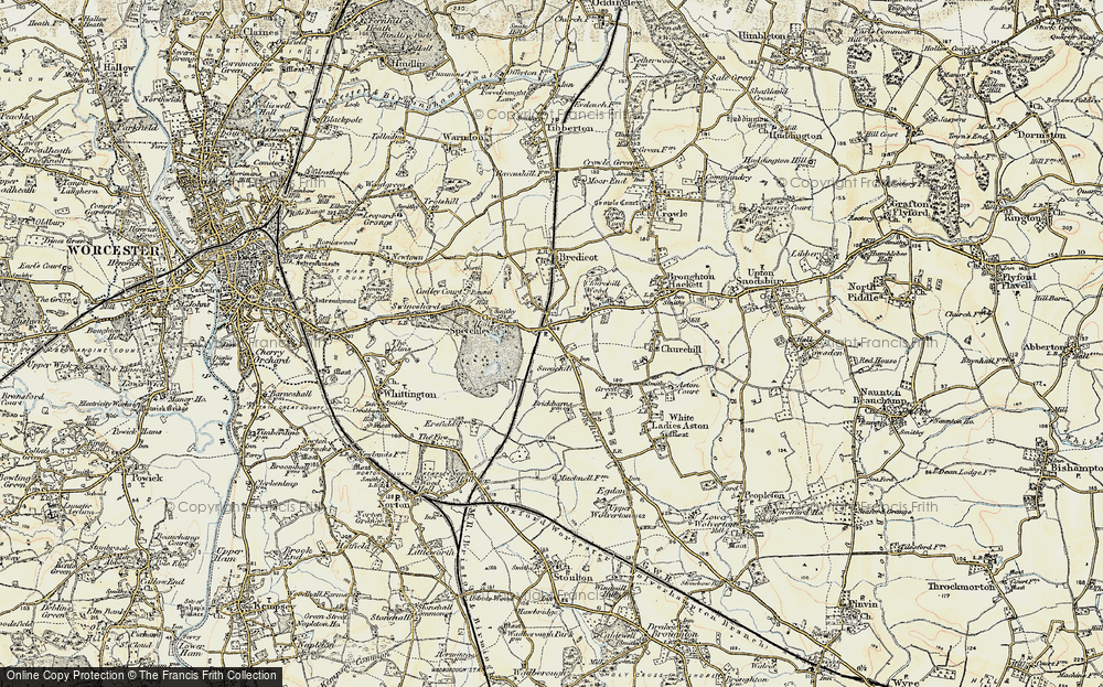 Old Map of Historic Map covering Bredicot in 1899-1901
