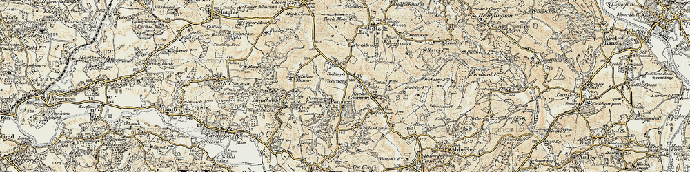 Old map of Snead Common in 1901-1902
