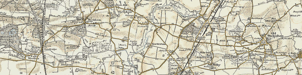 Old map of Linger Hill in 1901